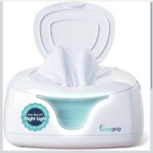 Hiccapop Wipe Warmer with Night Light - White and Blue